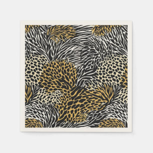 Mixed Animal Print Zebra Leopard Tiger Mixed Print Napkin