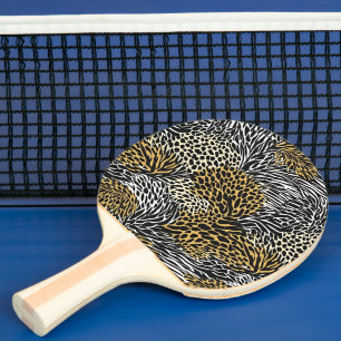 Mixed Animal Print Zebra Leopard Tiger Mixed Print Ping Pong Paddle