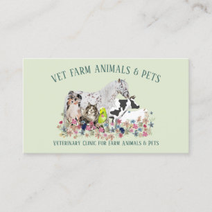 Mixed Animal Vet Business Card