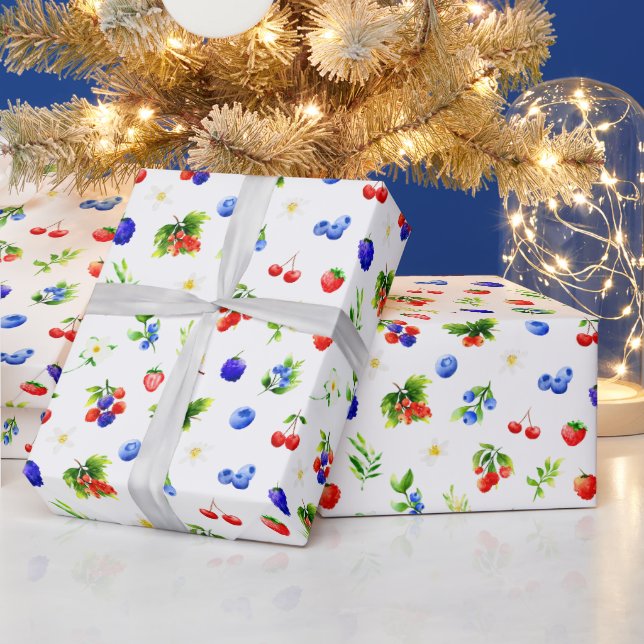 Mixed Berries Pattern Wrapping Paper (Holidays)