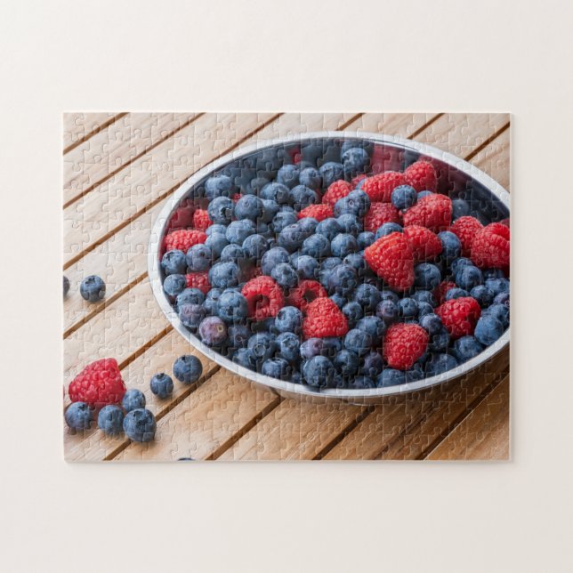 Mixed Berries Raspberry Blueberry Jigsaw Puzzle (Horizontal)