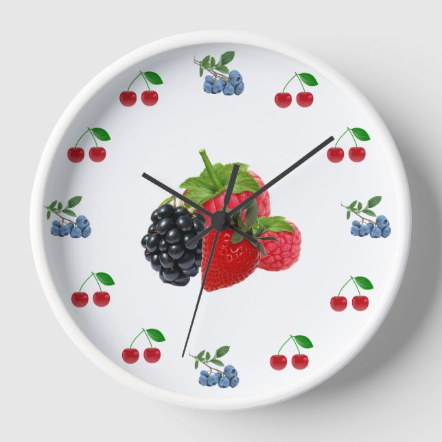  Mixed Berries Wall Clock (Front)