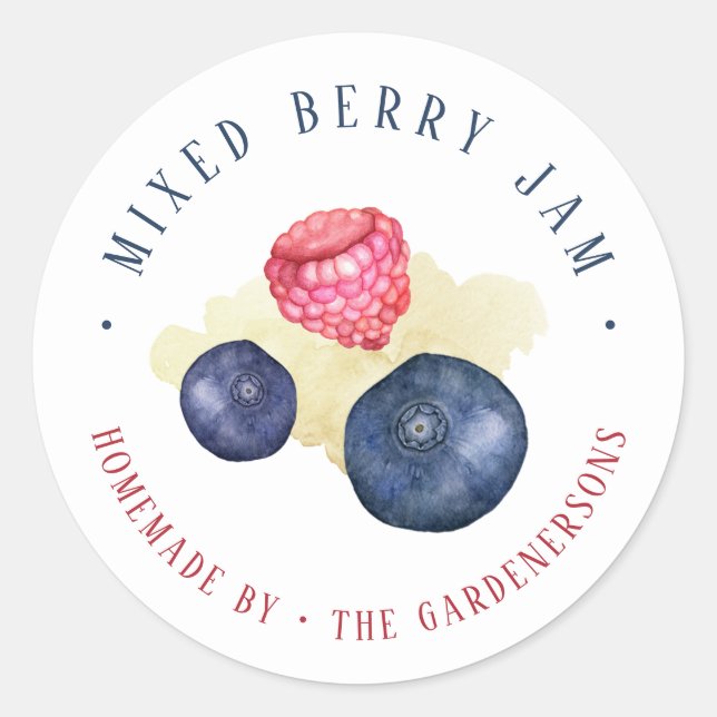 Mixed Berry Jam  Classic Round Sticker (Front)