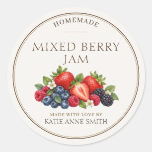 Mixed Berry Jam Personalized Jar Labels