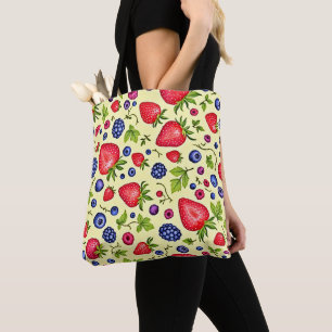 Mixed Berry Seamless Pattern Tote Bag