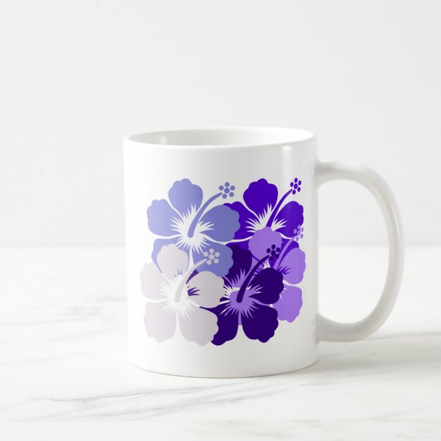 mixed blue hibiscus design coffee mug (Right)