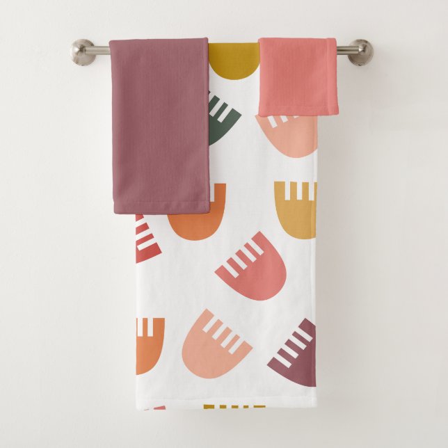 Mixed Boho Flowers  Bath Towel Set (Insitu)