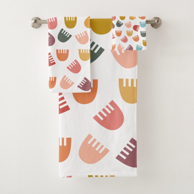 Mixed Boho Flowers  Bath Towel Set (Insitu)