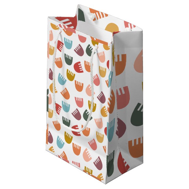 Mixed Boho Flowers  Small Gift Bag (Front Angled)