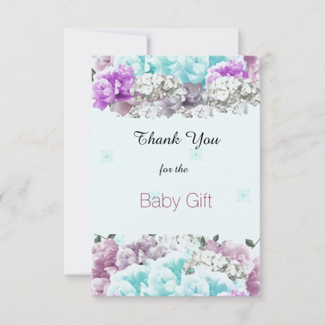 Mixed Bouquet Baby Gift Thank You (Front)