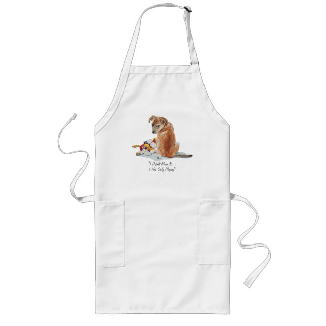 mixed breed cute brown puppy dog long apron (Front)