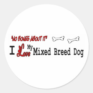 Mixed Breed Dog (I Love) Sticker