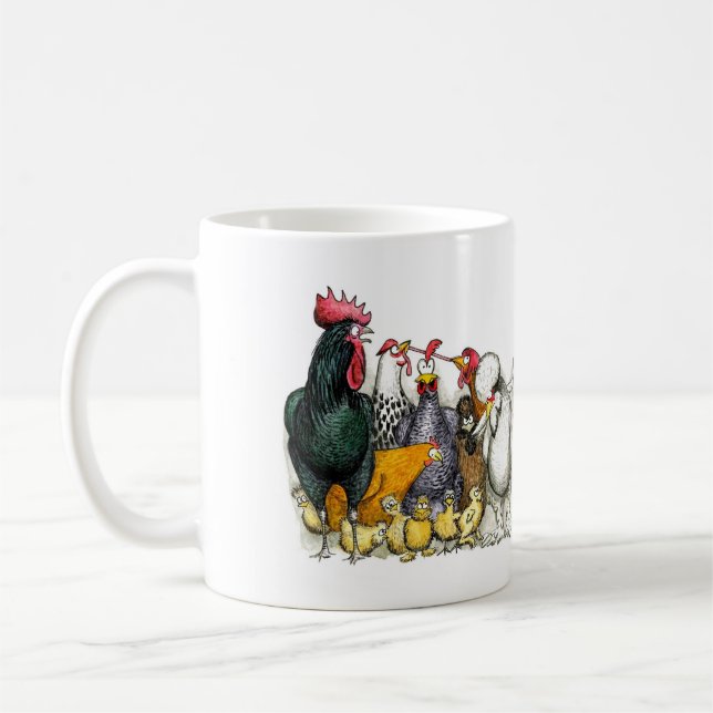 Mixed breeds of chicken and poultry mug (Gauche)