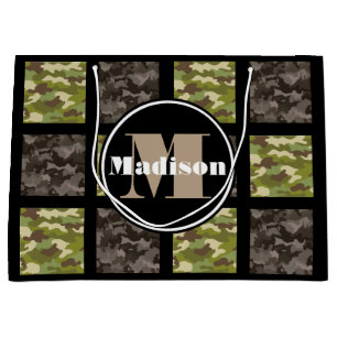 Mixed Camouflage w/Personalization Large Gift Bag