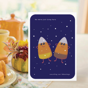 Mixed Candy Corn Duo "Counting Blessings" Fall Holiday Card
