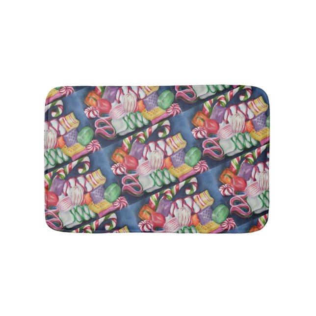 Mixed Christmas Candy Bath Mat (Front)