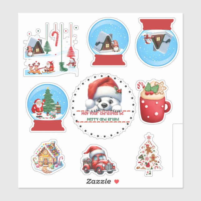 Mixed Christmas Stickers (Sheet)