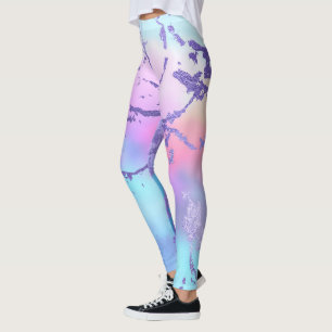 Mixed Colour Abstract Watercolor Print Pattern Leggings