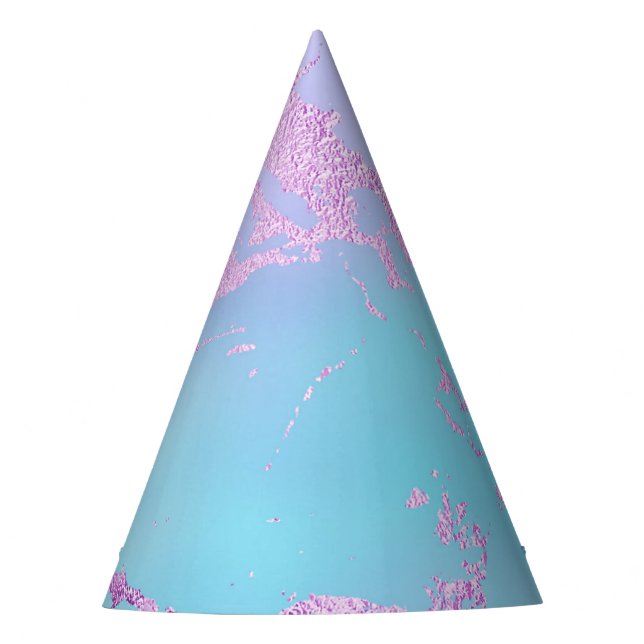 Mixed Colour Abstract Watercolor Print Pattern Party Hat (Front)