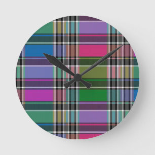 Mixed Colour Plaid Wall Clock HAMbyWG