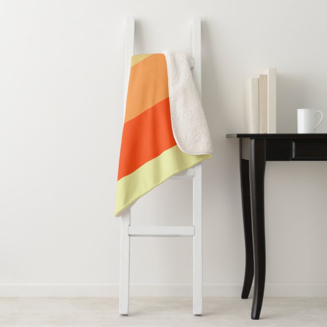 Mixed Colour Stripe Fleece Sherpa Blanket Gift Ide (In Situ)