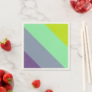 Mixed Colour Stripe Standard Cocktail Paper Napkin
