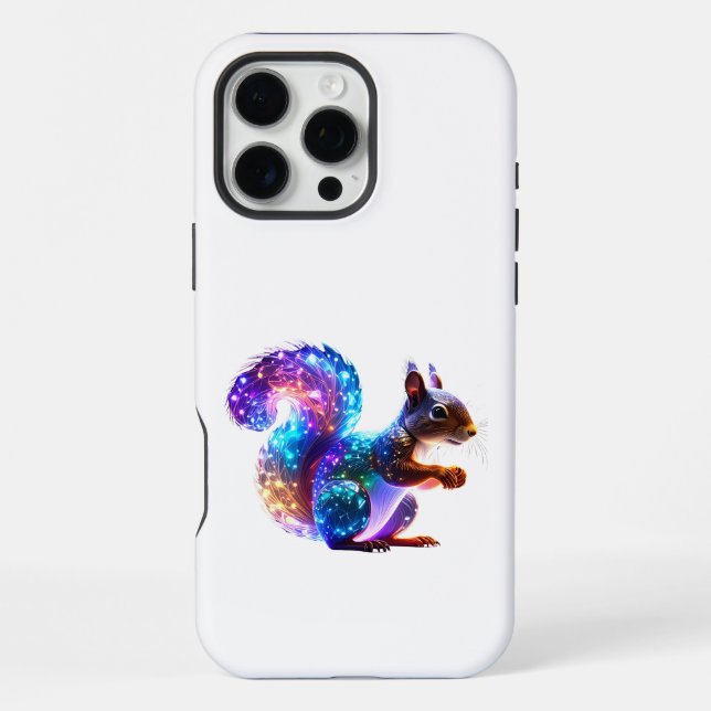 Mixed Colourful Glowing Squirrel Art iPhone Case (Back)