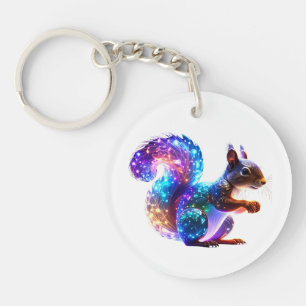 Mixed Colourful Glowing Squirrel Art Keychain