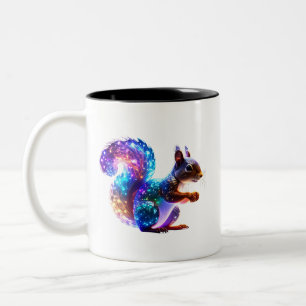 Mixed Colourful Glowing Squirrel Art Two-Tone Coffee Mug