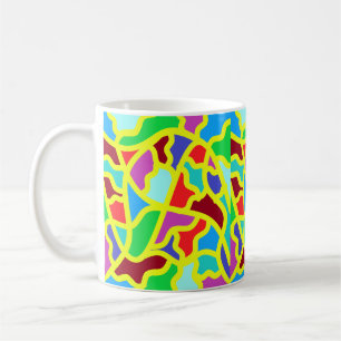 Mixed colours art patterned slabs coffee mug
