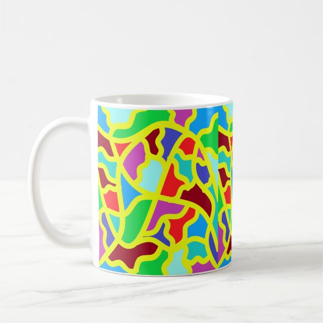Mixed colours art patterned slabs coffee mug (Left)