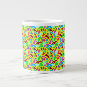 Mixed colours art patterned slabs large coffee mug