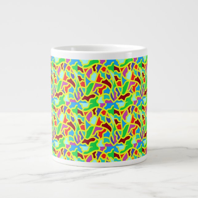 Mixed colours art patterned slabs large coffee mug (Front)