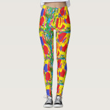 Mixed colours arty type leggings bohemian style