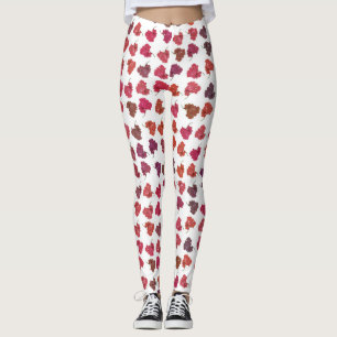 Mixed colours flowers bright motif pattern leggings