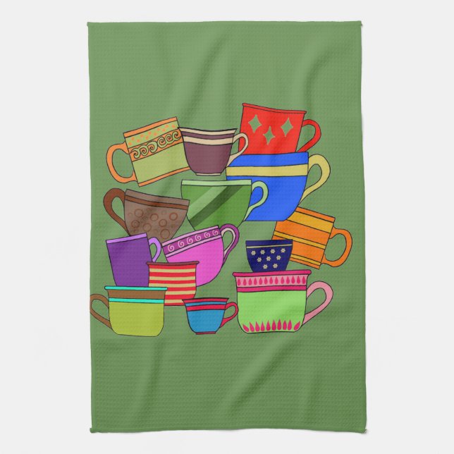 Mixed Cups Kitchen Towel (Vertical)