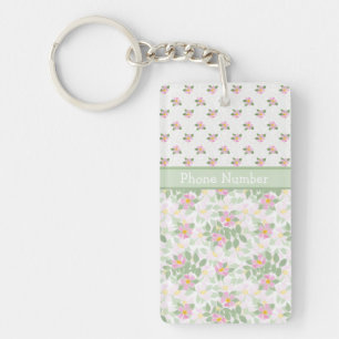 Mixed Dog Rose Florals: Keychain to Personalize
