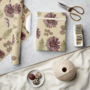 Mixed Dried Flower Matte Wrapping Paper
