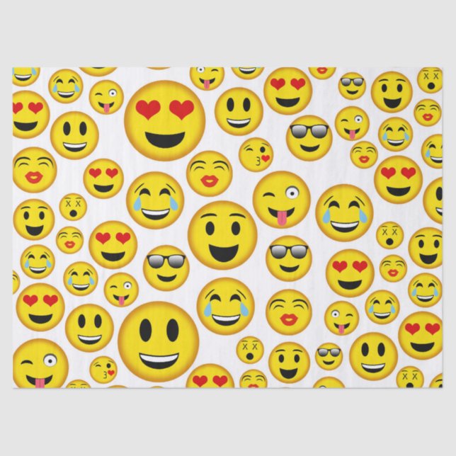 Mixed emoji pattern fun party tissue paper (Front)