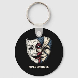 Mixed Emotions Mask Dark Aesthetic Goth Graphic Keychain