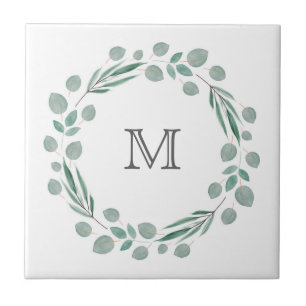 Mixed Eucalyptus Leaves Wreath Tile