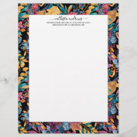 Mixed Fall Floral Leaves Berry Watercolor Pattern