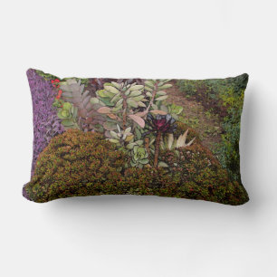 MIXED FLORAL DESIGN/EARTH TONES/DIG.EFFECTS THROW LUMBAR PILLOW