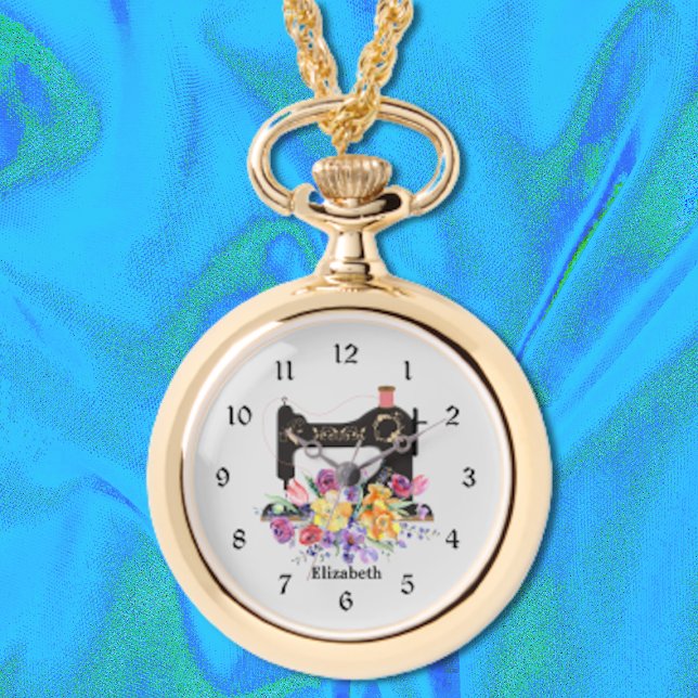 Mixed Floral Sewing Machine Necklace Watch  (Creator Uploaded)