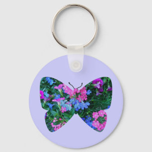 Mixed Flowers Butterfly Keychain