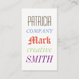 Mixed Fonts (colourful) Business Card