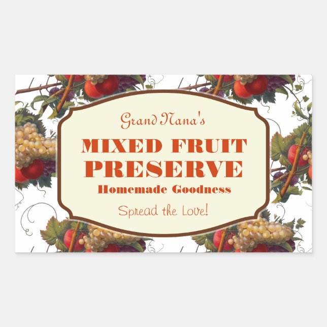 Mixed Fruit Jam Label Preserve Label (Front)