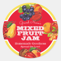 Mixed Fruit Jam Vintage Label Preserve Label