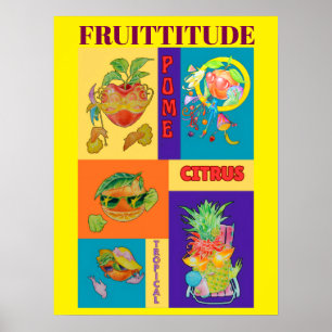 MIXED FRUIT PERSONALITY DISPLAY POSTER