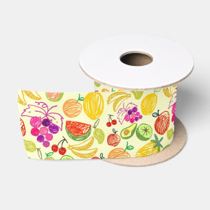 Mixed fruit ribbon satin ribbon